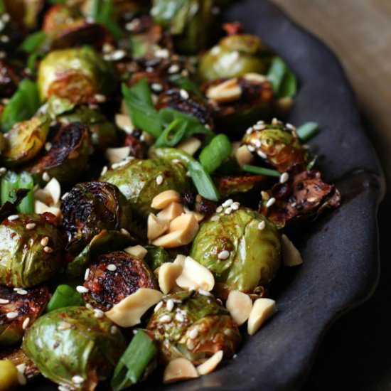 Gochujang Roasted Brussels Sprouts - Recipe photo by dishnthekitchen