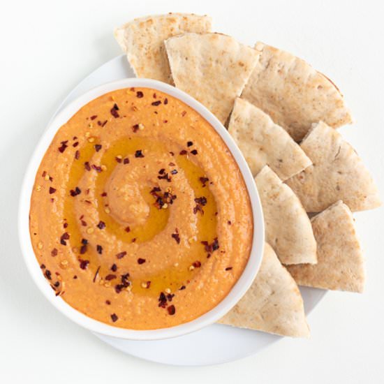 Roasted Red Pepper Hummus - Recipe photo by purelykaylie