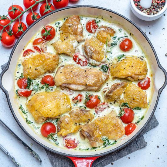 KETO CREAMY ITALIAN CHICKEN SKILLET - Recipe photo by healthyfitnessmeals