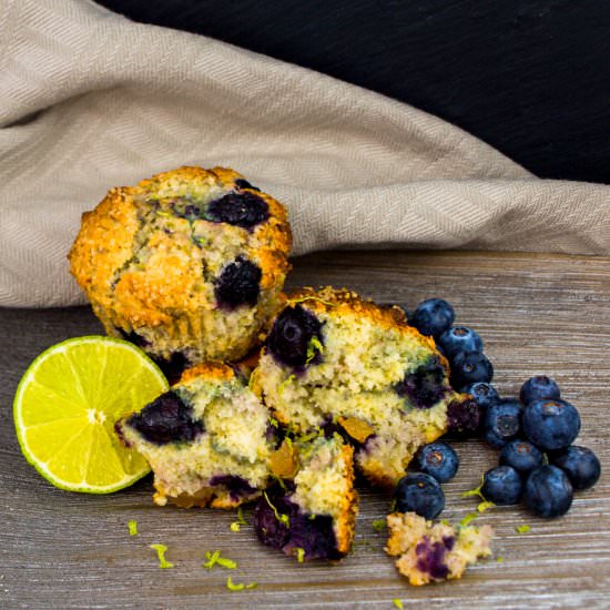 Blueberry-ginger-lime muffins - Recipe photo by InJohnnysKitchen
