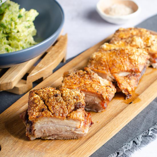 Roast Pork Belly with Crackling - Recipe photo by lostinf00d