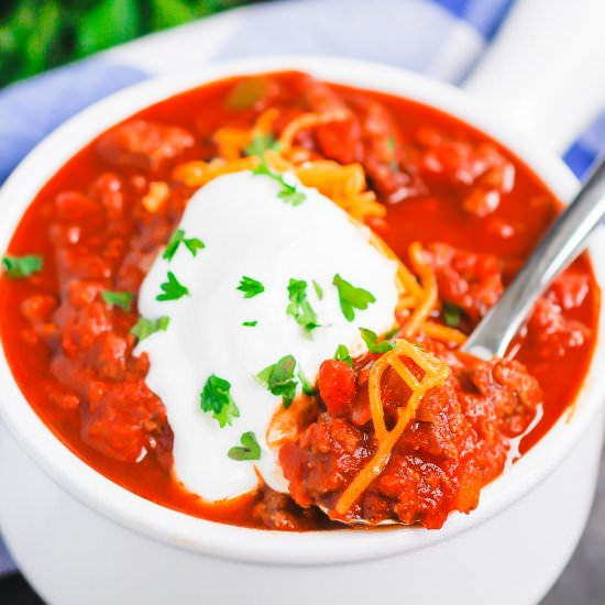 Instant Pot No Bean Chili - Recipe photo by pumpkinnspice