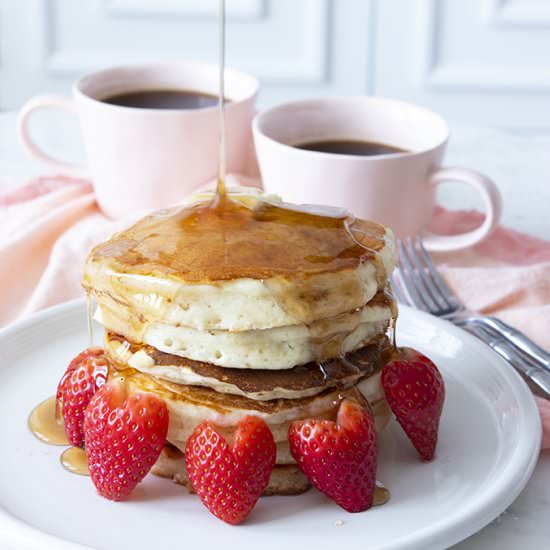 Strawberry Heart Pancakes - Recipe photo by GarlicGirl