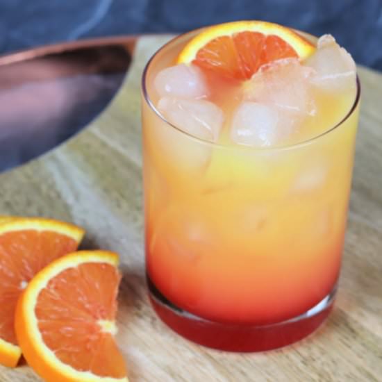 Tequila Sunrise Layered Cocktail - Recipe photo by simplesips