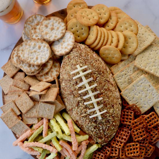 Bacon-Cheddar Football Cheese Ball - Recipe photo by justataste