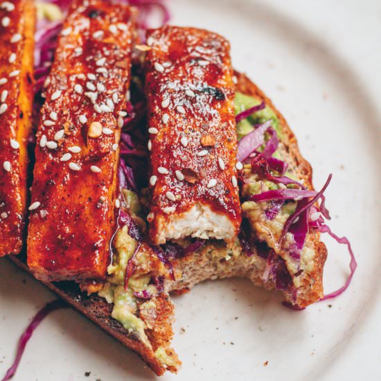 Crispy BBQ Tofu Toast - Recipe photo by healthienut
