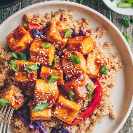 Sesame Ginger Baked Tofu - Recipe photo by healthienut