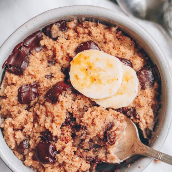 Choc. Chip Banana Bread Mug Cake - Recipe photo by healthienut