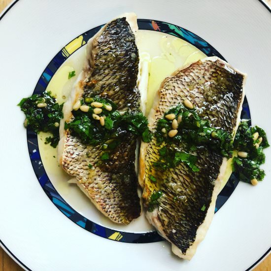 SNAPPER WITH HERB VINAIGRETTE - Recipe photo by gotham grove
