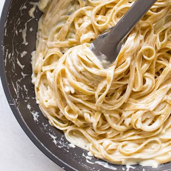 Creamy Garlic Pasta - Recipe photo by Girl Gone Gourmet