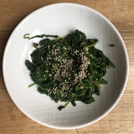SPINACH DOENJANG MUCHIM - Recipe photo by gotham grove