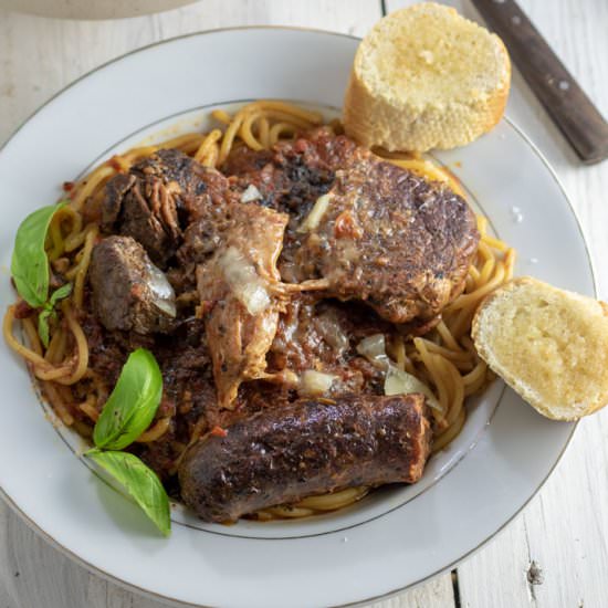 Meat Lovers' Pasta Sauce - Recipe photo by BinkysCulinaryCarnival
