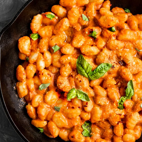 Vegan Gnocchi Tomato Cream Sauce - Recipe photo by ShortGirlTallOrder