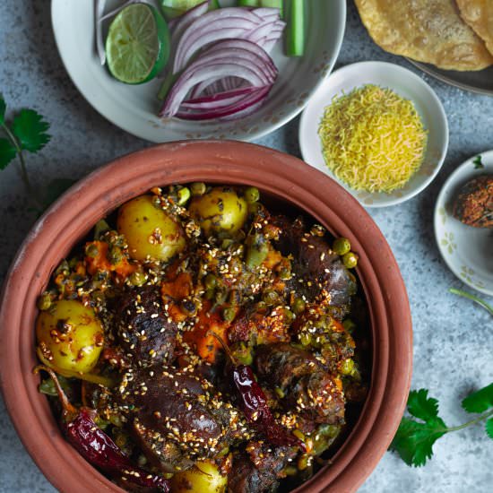 Undhiyu (Mixed Vegetables Curry) - Recipe photo by The Whisk Addict