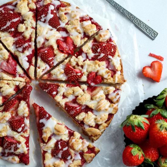 Roasted Strawberry Crumb Bars - Recipe photo by parsleyandicing