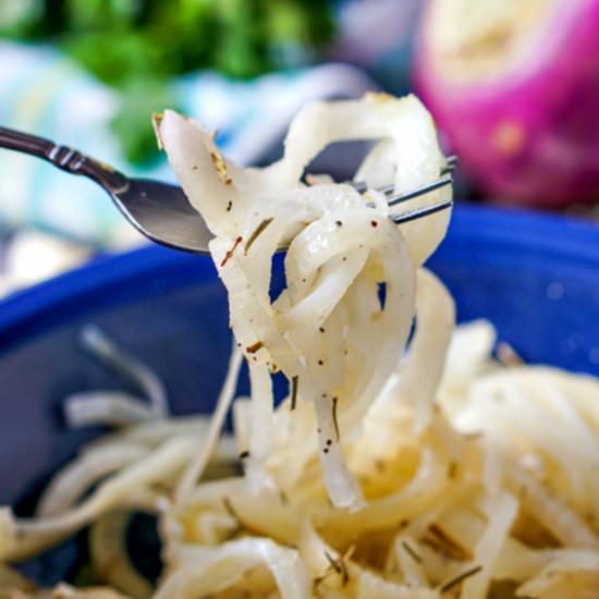 Low Carb Garlic Turnip Noodles - Recipe photo by MyLifeCookbook
