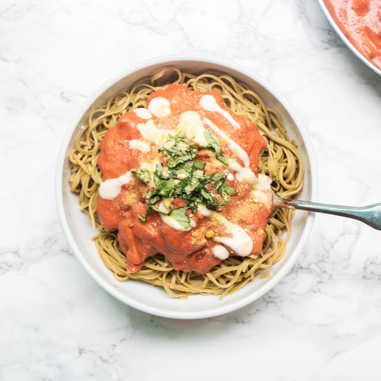 Vegan Rose Pasta - Recipe photo by Plentyfullvegan