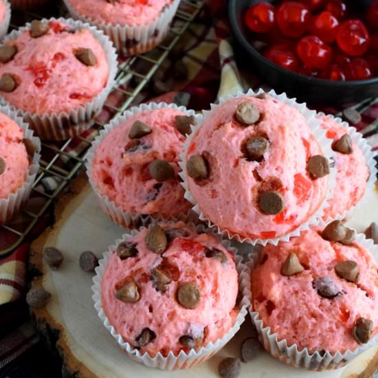 Cherry Chocolate Chip Muffins - Recipe photo by byronethomas