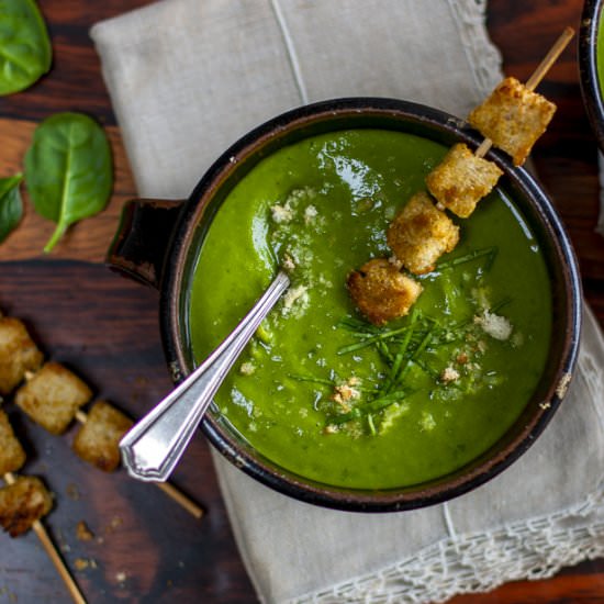 Vegan Spinach and Parsnip Soup - Recipe photo by a zest for life