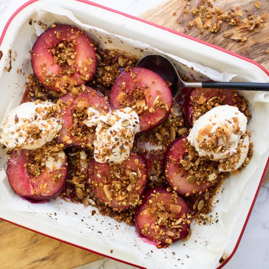 Maple Roasted Plums - Recipe photo by dinnertwist