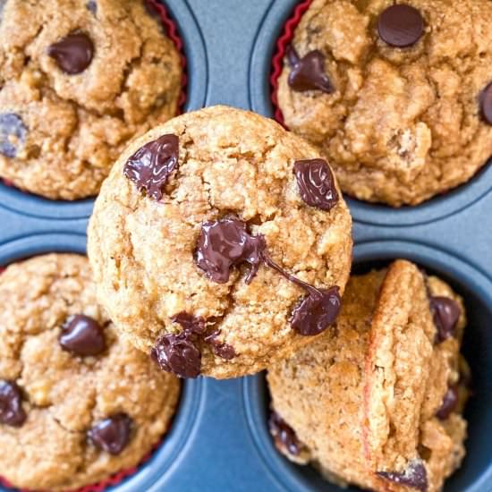 Gluten-Free Banana Chip Muffins - Recipe photo by Secretly Healthy Home