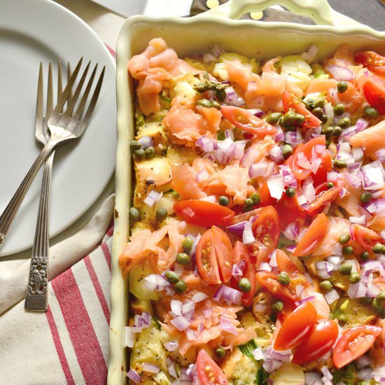 Overnight Bagel Brunch Casserole - Recipe photo by thisishowicook