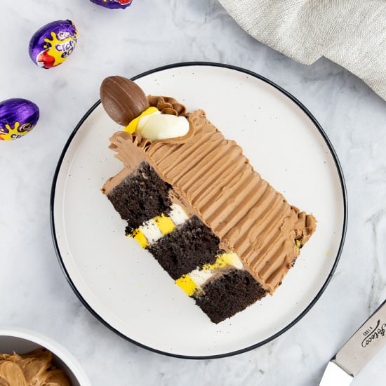 Creme Egg Chocolate Cake - Recipe photo by CrumbsCorkscrews
