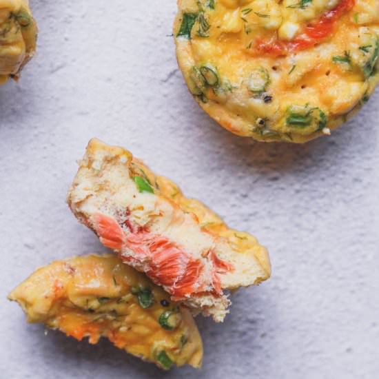 Smoked Salmon and Dill Egg Muffins - Recipe photo by StemandSpoon