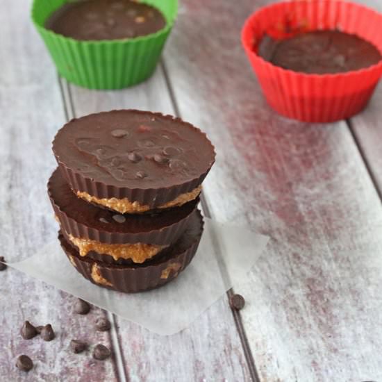 Dark Chocolate Almond Butter Cups - Recipe photo by Fitasamamabear