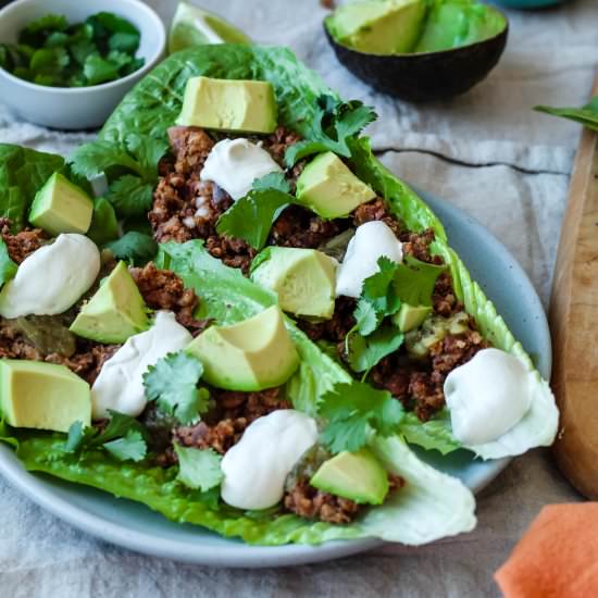 Pinto Pecan Lettuce Boats - Recipe photo by upbeetkitchen