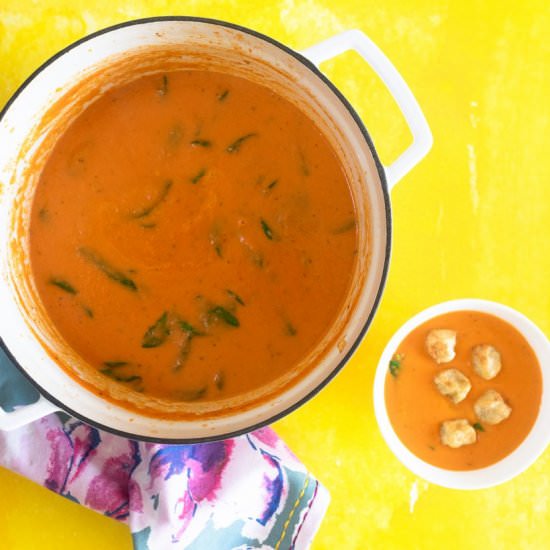 TOMATO SOUP WITH CAULIFLOWER GNOCCH - Recipe photo by aducksoven