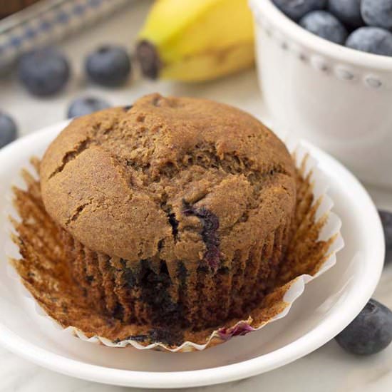 Vegan Blueberry Banana Muffins - Recipe photo by Delightful Adventures