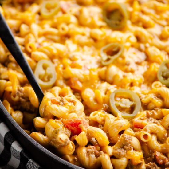 PRESSURE COOKER TACO MAC AND CHEESE - Recipe photo by The Creative Bite