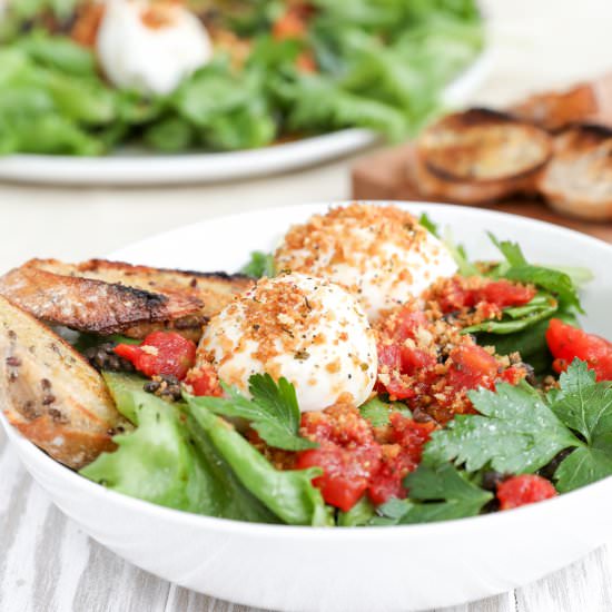 Warm Lentil Salad with Burrata - Recipe photo by jennyrawn