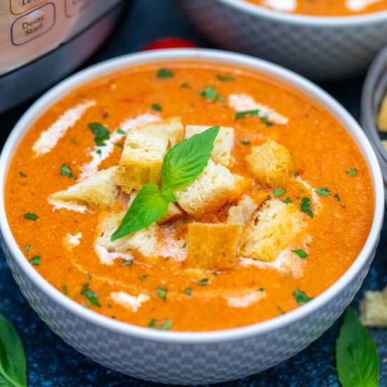 Instant Pot Tomato Bisque - Recipe photo by peasandpeonies