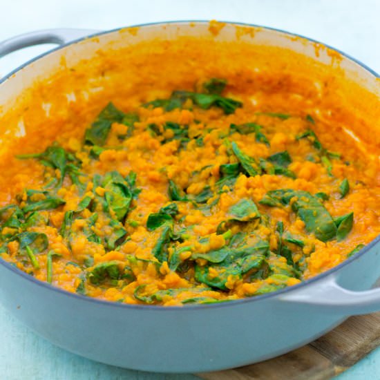 Yellow Split Pea and Spinach Dhal - Recipe photo by easypeasyfoodie