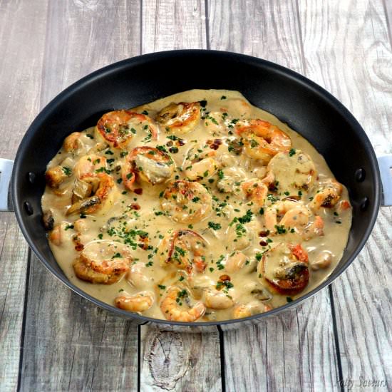 Garlic Shrimp Coconut Milk Sauce - Recipe photo by pattysaveurs