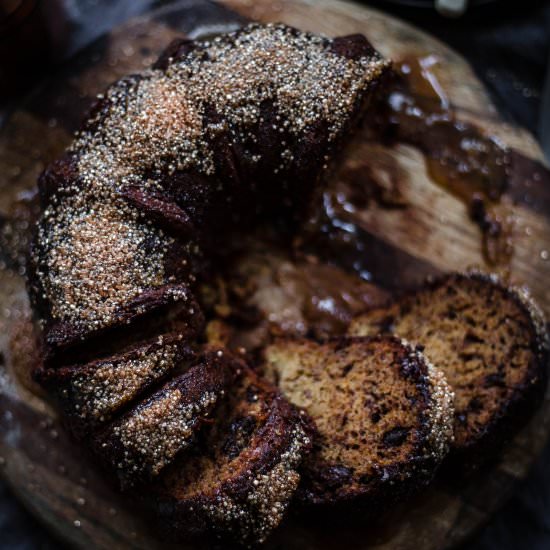 Banana, Caramel and Chocolate Cake - Recipe photo by tiffinandteaofficial