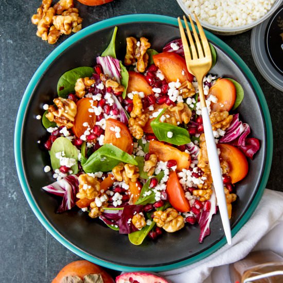 Persimmon and Pomegranate Salad - Recipe photo by wholefully