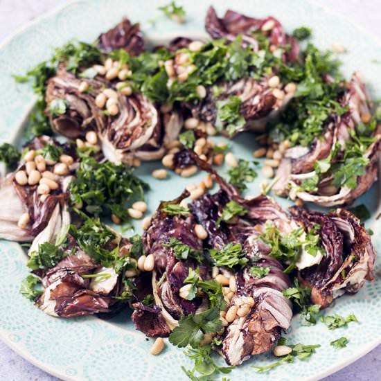 Roasted radicchio - Recipe photo by Mandy Sneaky Veg