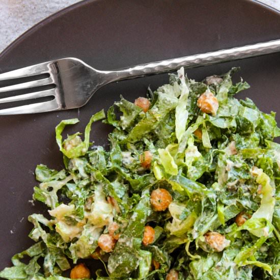 Vegan Kale Caesar Salad - Recipe photo by SaporitoKitchen