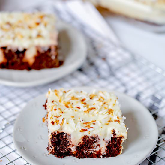 Easy Chocolate Coconut Poke Cake - Recipe photo by poweredbymom
