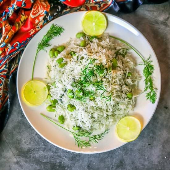 Dill Rice with Edamame - Recipe photo by HIldaskitchenblog