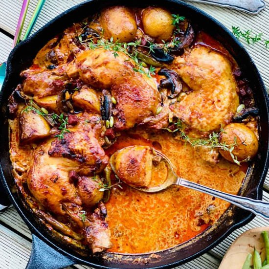 One pot chicken, chorizo and nduja - Recipe photo by ramonascuisine