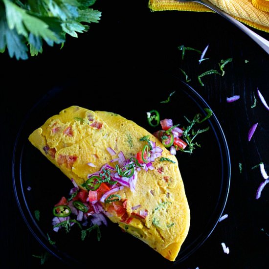 Vegan Chickpea Omelette - Recipe photo by nishkitchen