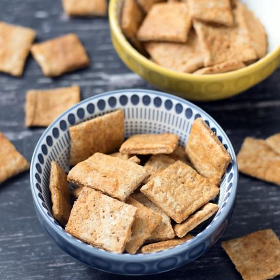 Homemade pizza crackers - Recipe photo by Mandy Sneaky Veg