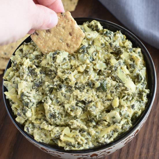 Vegan Spinach Artichoke Dip - Recipe photo by Watch Learn Eat
