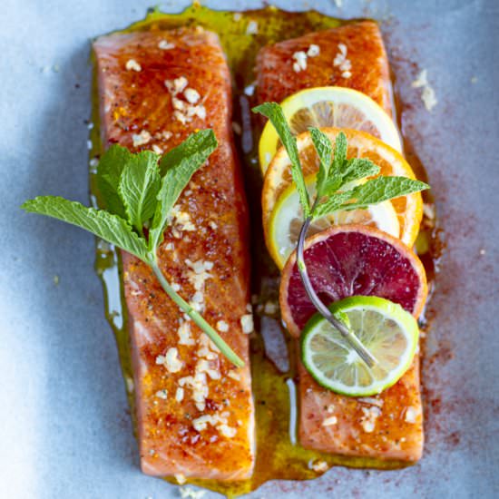 Salmon/Parchment-Multi-Citrus Salsa - Recipe photo by a zest for life