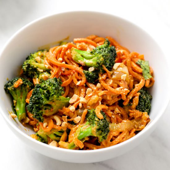 Peanut Sauce Sweet Potato Noodles - Recipe photo by Darn Good Veggies
