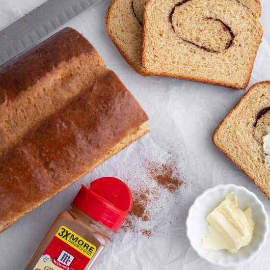 Cinnamon Swirl Bread - Recipe photo by Aredspatula